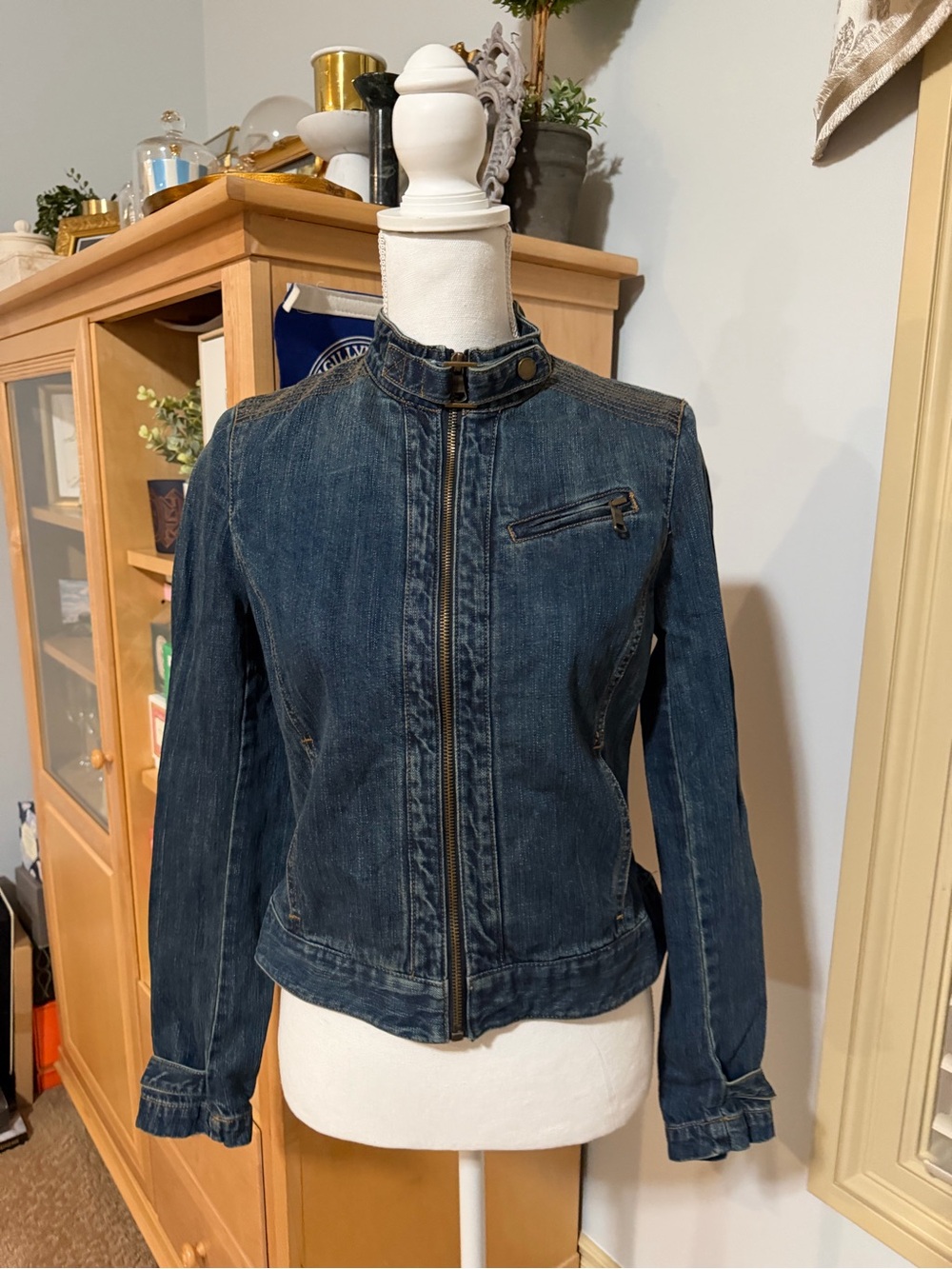 Ralph Lauren Women's Dark Blue Denim Zip Jacket Size Small